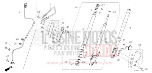 FOURCHETTE AVANT Z125MAS de 2025